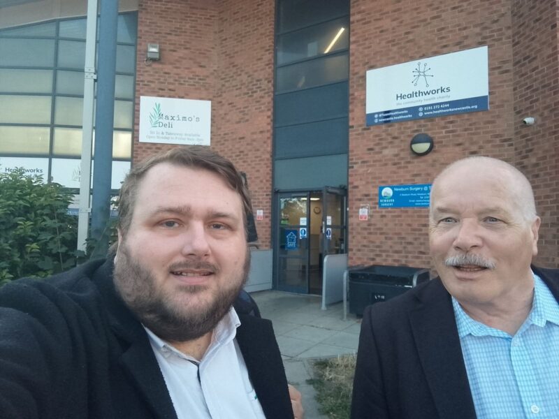 Cllrs Stephen Barry-Stanners and Barry Phillipson at the Lemington ward meeting