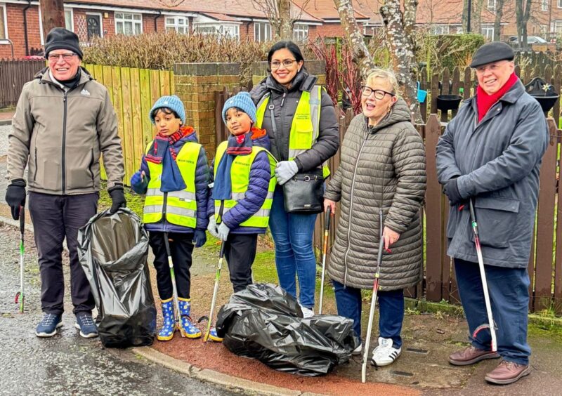 The team out litter picking in Blakelaw