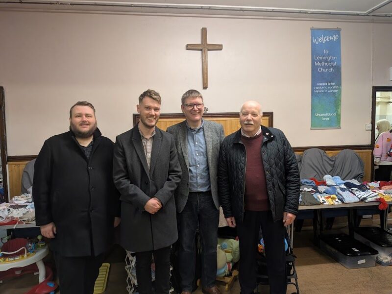 Cllrs Stephen Barry-Stanners and Barry Phillipson with with Jona Sewell (Chair of Newcastle Methodist District) and Matt Forsyth (Vice President of the UK Methodist Conference)