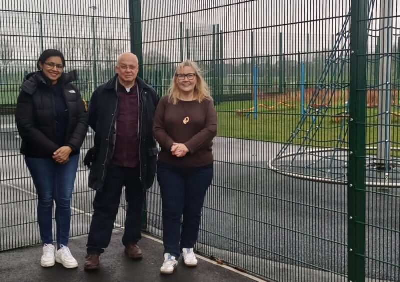 Blakelaw team at the park beside Leisure United in Blakelaw