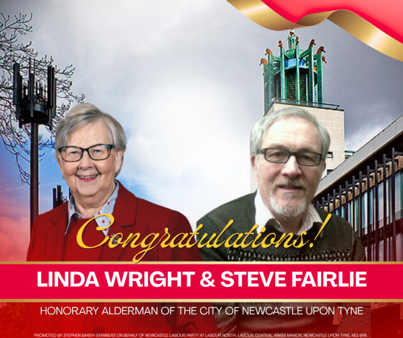 Linda Wright and Steve Fairlie Awarded Honorary Alderman Status