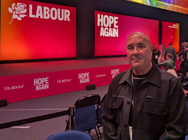 Cllr Ged Bell in the main hall of Labour Party Conference 2026.